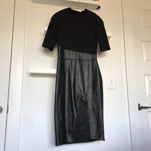 Black Faux Leather Skirt